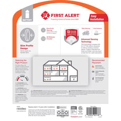 First Alert Slim Battery-Powered Photoelectric Smoke Detector 1 pk