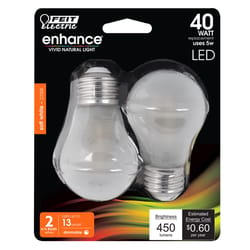 Feit LED Filament A15 E26 (Medium) LED Bulb Soft White 40 Watt Equivalence 2 pk