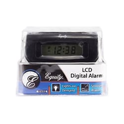 La Crosse Technology Equity 3 in. Black Alarm Clock LCD Battery Operated