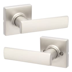 Kwikset Breton Square Satin Nickel Passage Lever Right or Left Handed