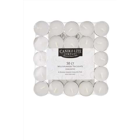 Living Colors White Unscented Tealight Candles, 100-Pack