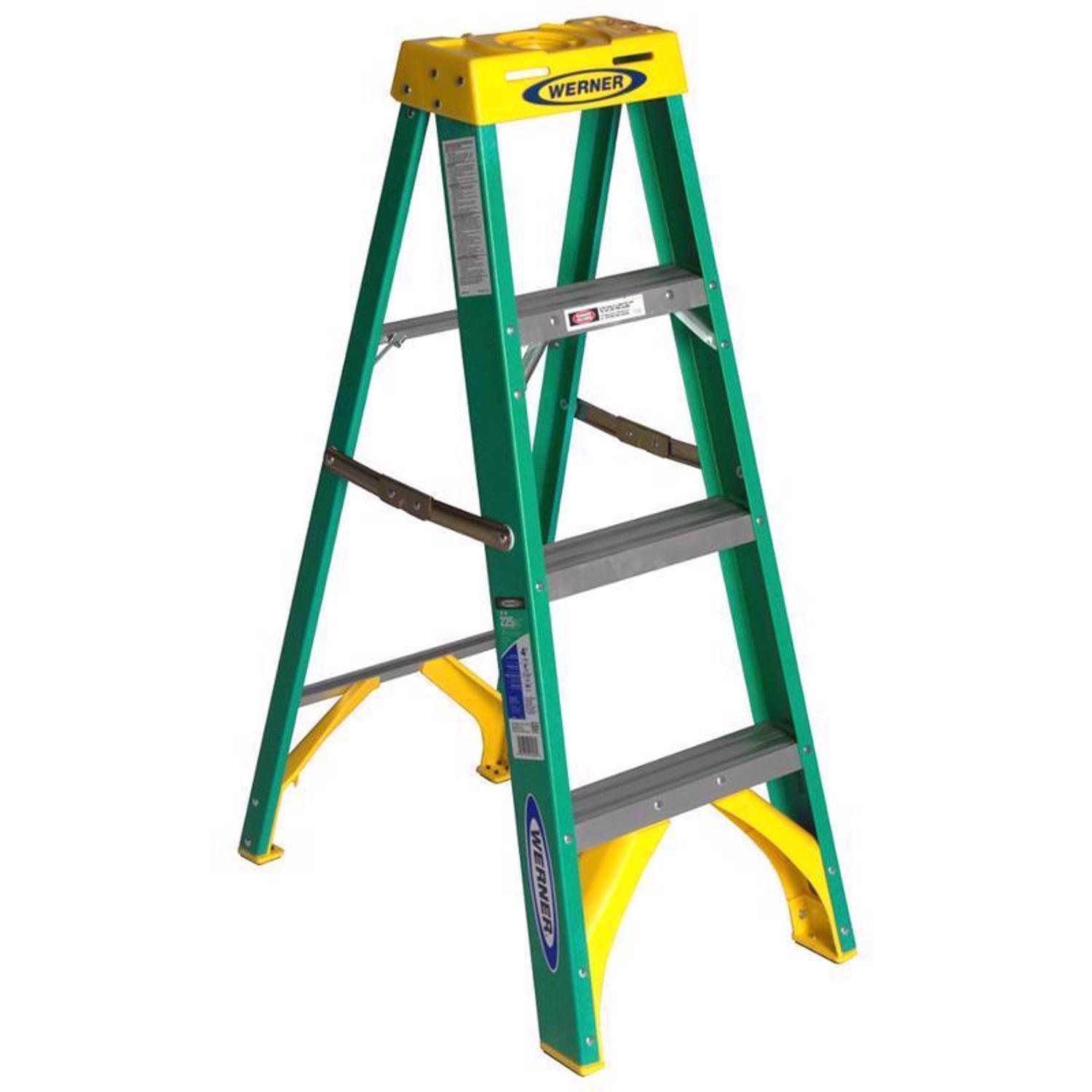 Werner 4 ft. H Fiberglass Step Ladder Type II 225 lb. capacity Sansujyuku sansujyuku.com