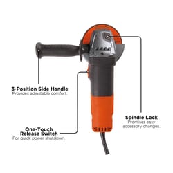 Black+Decker 6 amps Corded 4-1/2 in. Angle Grinder Tool Only