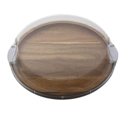 Farberware 14 in. L X 14 in. W X 3 in. Acacia Wood/Glass Charcuterie Board