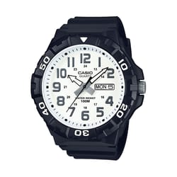 Casio Mens Classic Diver Round Black/White Analog Sports Watch Resin Water Resistant