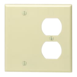 Leviton Ivory 2 gang Thermoplastic Blank Wall Plate 1 pk