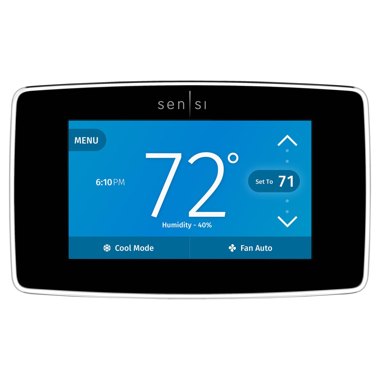 Emerson Sensi Touch Wi-Fi Thermostat with Touchscreen Color Display, Blacks