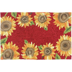 Homefires 22 in. W X 34 in. L Multi-Color Sunflower Field Polypropylene Accent Rug