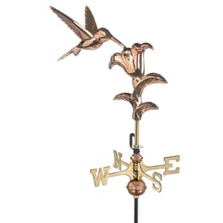 Good Directions Polished Brass/Copper 29 in. Hummingbird Weathervane For Garden Pole