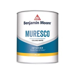 Benjamin Moore Muresco Flat White Ceiling Paint Interior 1 qt