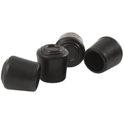 Softtouch Rubber Leg Tip Black Round 1-1/8 in. W X 1-1/8 in. L 4 pk