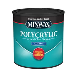 Minwax Polycrylic Matte Crystal Clear Water-Based Polycrylic Protective Finish 0.5 pt