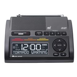 Midland Deluxe Black Alarm Clock With Weather Alert Digital