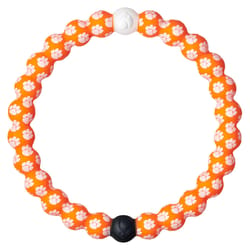 Lokai Clemson Unisex Round Orange Bracelet Silicone Water Resistant Size 7.5