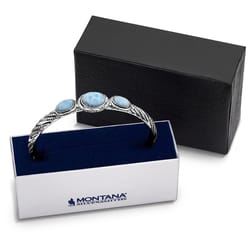 Montana Silversmiths Women's Larimar Peace & Serenity Blue/Silver Bracelet One Size Fits Most