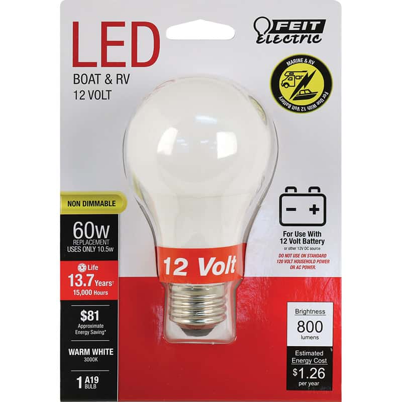 Feit Electric 12Volt A19 E26 (Medium) LED Bulb Warm White 60 Watt