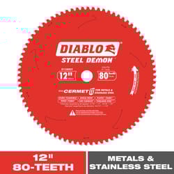 Diablo Steel Demon 12 in. D X 1 in. Cermet Cermet Metal Saw Blade 80 teeth 1 pk