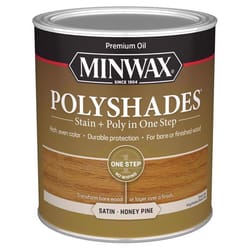 Minwax PolyShades Semi-Transparent Satin Honey Pine Oil-Based Stain/Polyurethane Finish 1 qt