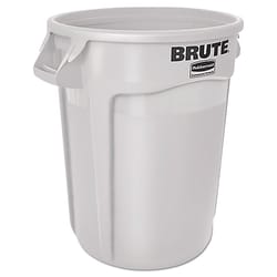 Rubbermaid Brute 10 gal White Plastic Garbage Can