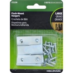 HILLMAN Silver Flush-Mount Picture Hanger 2 pk