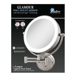 Zadro Surround Light 12 in. H X 12 in. W Double Sided Makeup Mirror Satin Nickel Silver