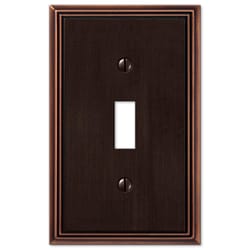 Amerelle Metro Aged Bronze 1 gang Die-Cast Metal Toggle Wall Plate 1 pk