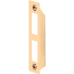 Prime-Line 3-21/32 in. L Brass-Plated Gold Steel Door Strike 1 pk