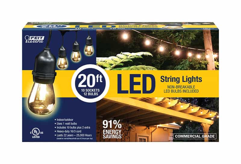 FEIT Electric LED Edison LED Light String Clear 240 in. 10 lights Ace