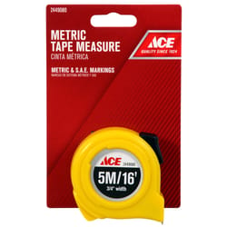 Ace 16 ft. L X 0.75 in. W High Visibility Metric Tape Measure 1 pk