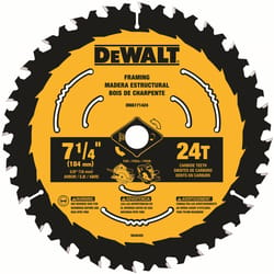 DeWalt 7-1/4 in. D X 5/8 in. Tungsten Carbide Circular Saw Blade 24 teeth 1 pk
