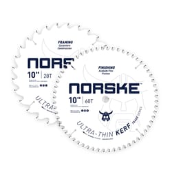 Trade A Blade 10 in. D X 5/8 in. Ultra-Thin Kerf Carbide Saw Blade Combo Pack 28/60 teeth 2 pk