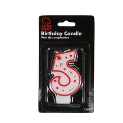 Chef Craft White/Red Unscented Scent Birthday Candles