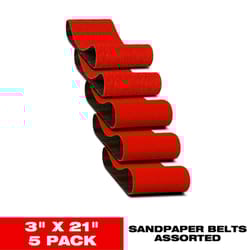 Diablo 21 in. L X 3 in. W Premium Zirconium Blend Abrasive Sanding Belt Assorted Grit Assorted 5 pk
