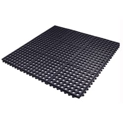 Flexgard 36 in. W X 36 in. L Black Interlocking Ring Mat Rubber Anti-Fatigue Mat