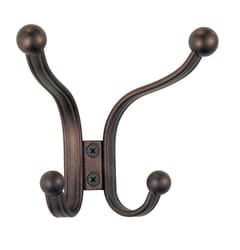 iDesign 5.5 in. L Bronze Brown Steel Medium/Large York Lyra Quad Hook 1 pk