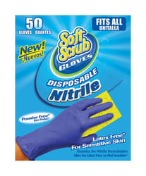 Soft Scrub Nitrile Disposable Gloves One Size Fits Most Blue Powder Free 50 pk