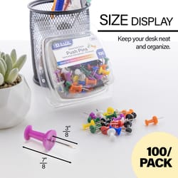 Bazic Products Regular Assorted Color Push Pins 100 pk