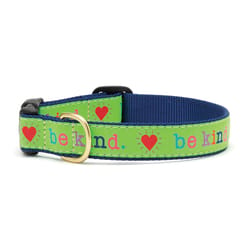 Up Country Green Be Kind Nylon Dog Collar Small