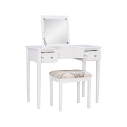 Linon Home Decor Vannoy Modern 18 in. W X 36 in. L Rectangular Vanity Table Set