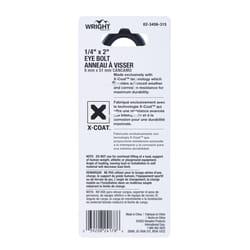 Wright 1/4 in. X 2 in. L Black Steel Eyebolt Nut Included