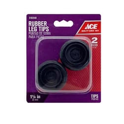 Ace Rubber Leg Tip Black Round 2 pk