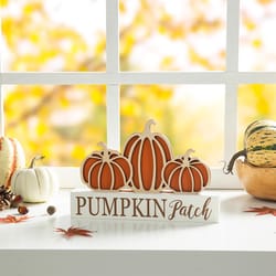 Glitzhome 8 in. Pumpkin Patch Halloween Decor