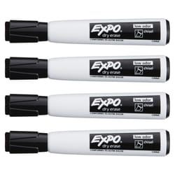 EXPO Black Chisel Tip Markers 4 pk