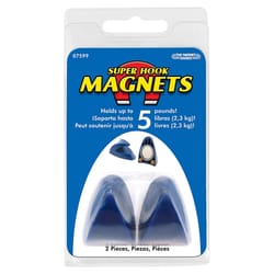Magnet Source 1.25 in. L X 1 in. W Blue Magnetic Hooks with Grip Pads 5 lb. pull 2 pc