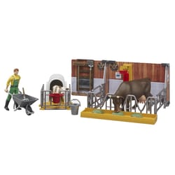 Bruder Bworld Cow and Calf Barn with Farmer Multicolored