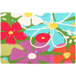 Jellybean 30 in. W X 20 in. L Multicolored Spring Floral Polyester Accent Rug