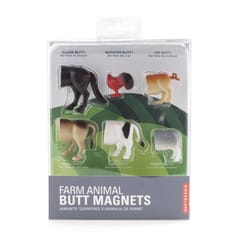 Kikkerland Assorted Vinyl Farm Animal Butt Magnet