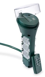 Prime Outdoor 6 Outlet Photocell Power Stake Timer 125 V Green