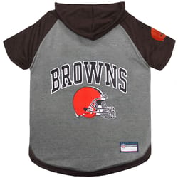 Pets First Gray/Black Cleveland Browns Dog Hoodie Medium