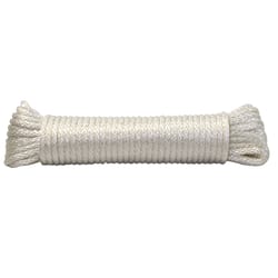 Ace 1/4 in x 100 ft White Solid Braided Cotton Cord